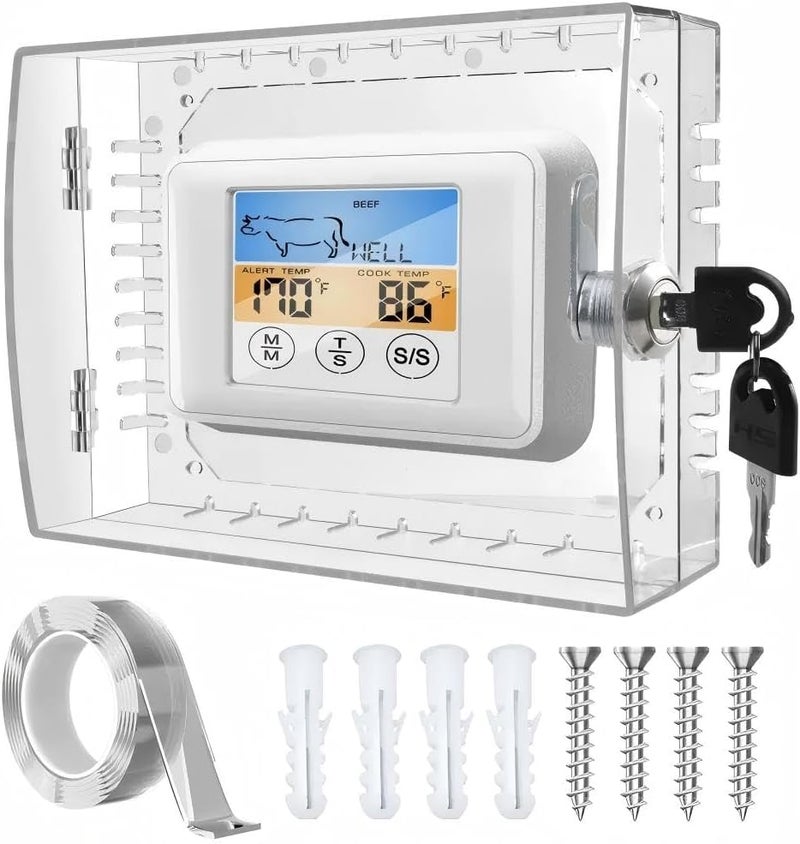 WIILDIS Thermostat Lock Box with Key, Large Thermostat Cover with Lock for Thermostat on Wall, AC Lock Box Cover with Key Fits Thermostats 5" H x 7" W or Smaller - Image 1
